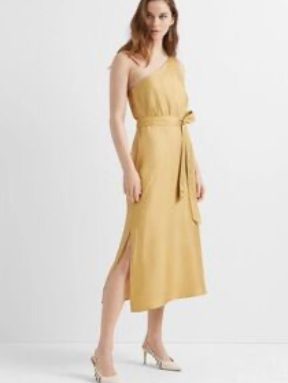 Club  Monaco One Shoulder Midi Silk Dress Size 6